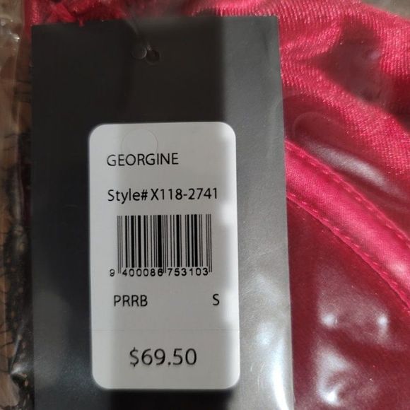 Georgine Velvet And Lace Corset Persian Red - Picture 10 of 12